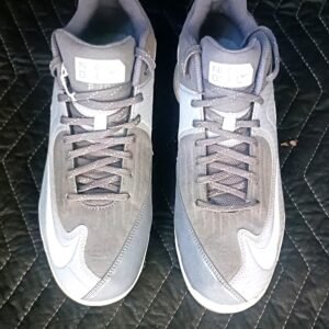 Nike Gray and White BSBL Lace-Up Sneakers