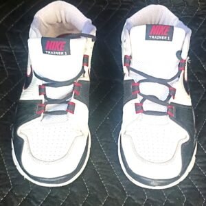 Nike Trainer 1 White Black Sneakers with Pink Accents